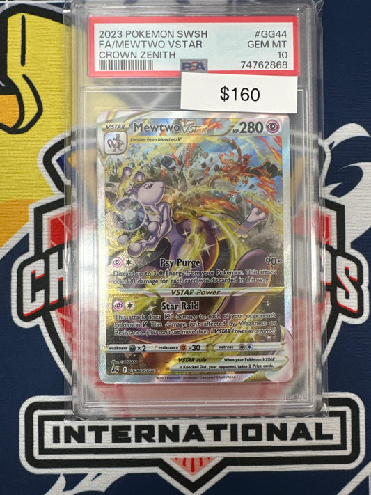 Pokemon Crown Zenith Mewtwo Vstar GG44/GG70 PSA 10