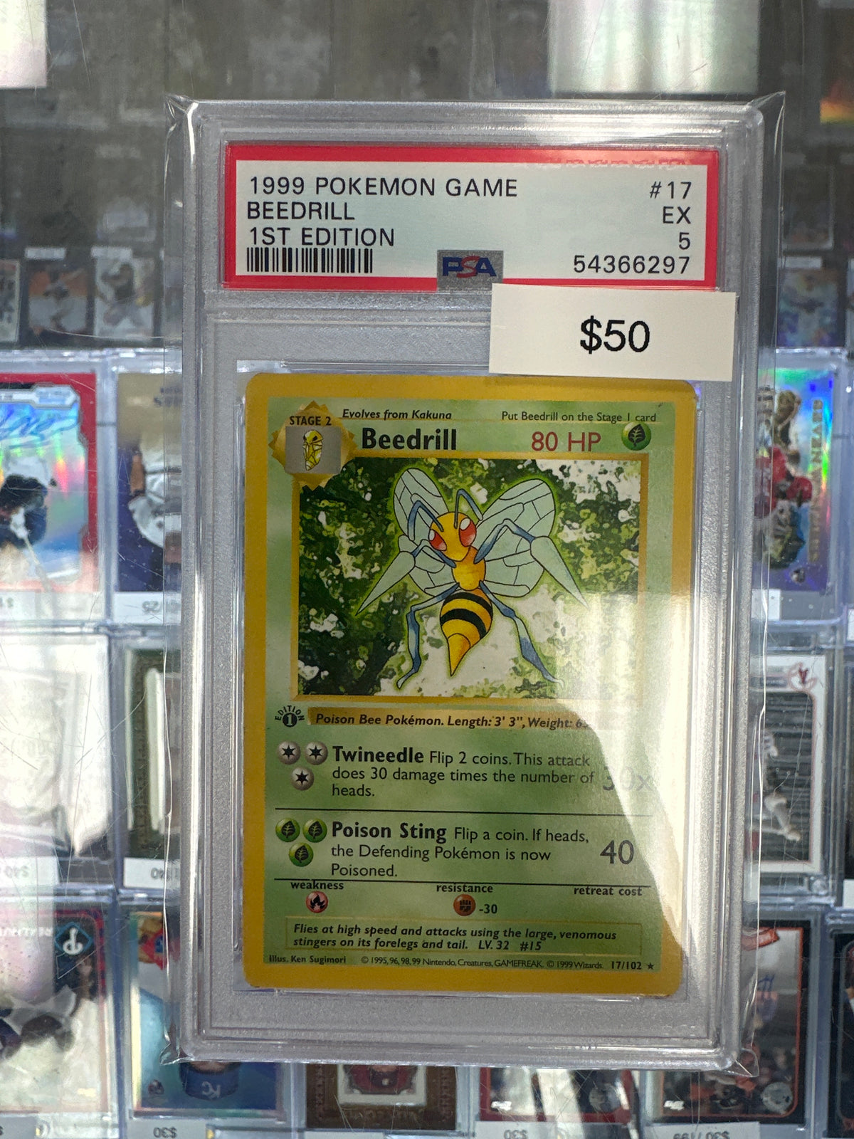Pokemon Beedrill 7/62 1st Edition PSA 5