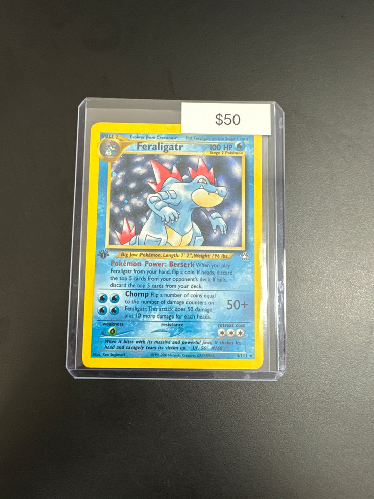 Pokémon FERALIGATR Holo 1st Ed. 4/111