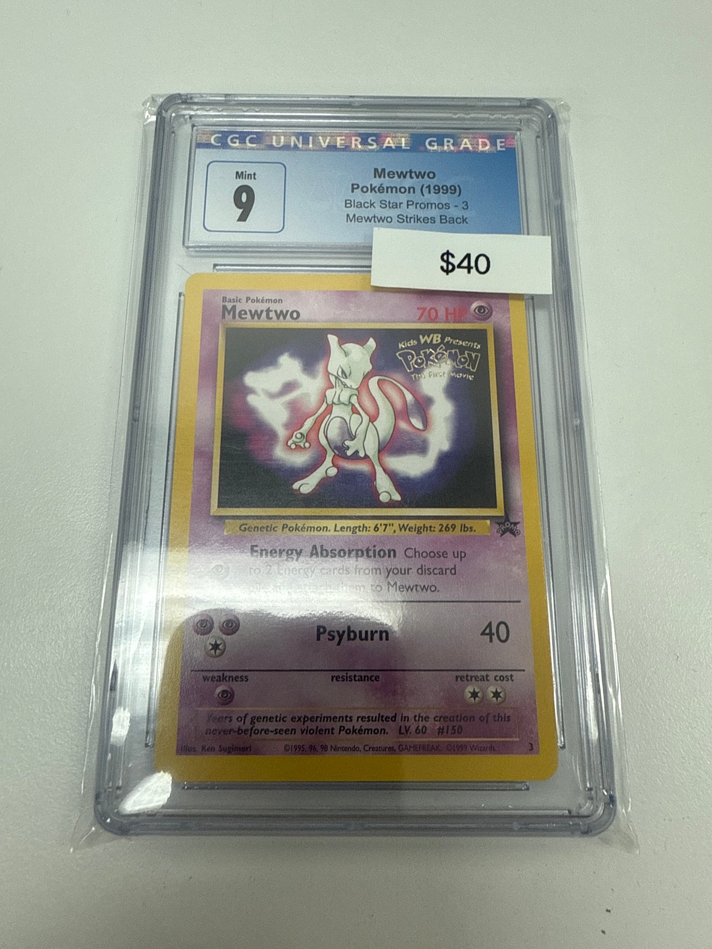 Pokemon Black Star Promo Mewtwo #3 CGC 9