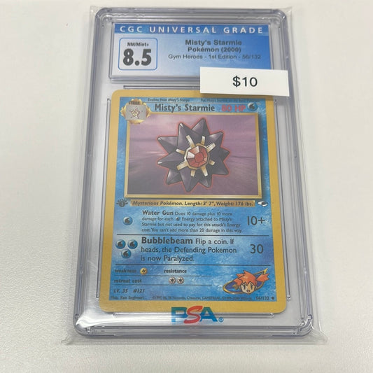 Pokémon Misty’s Starmie Gym Heroes 1st Edition 56/132 CGC 8.5