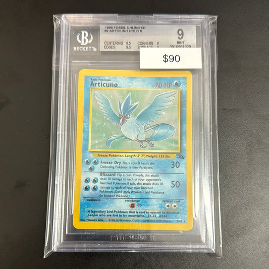 Pokémon 1999 Fossil Holo Articuno BGS 9