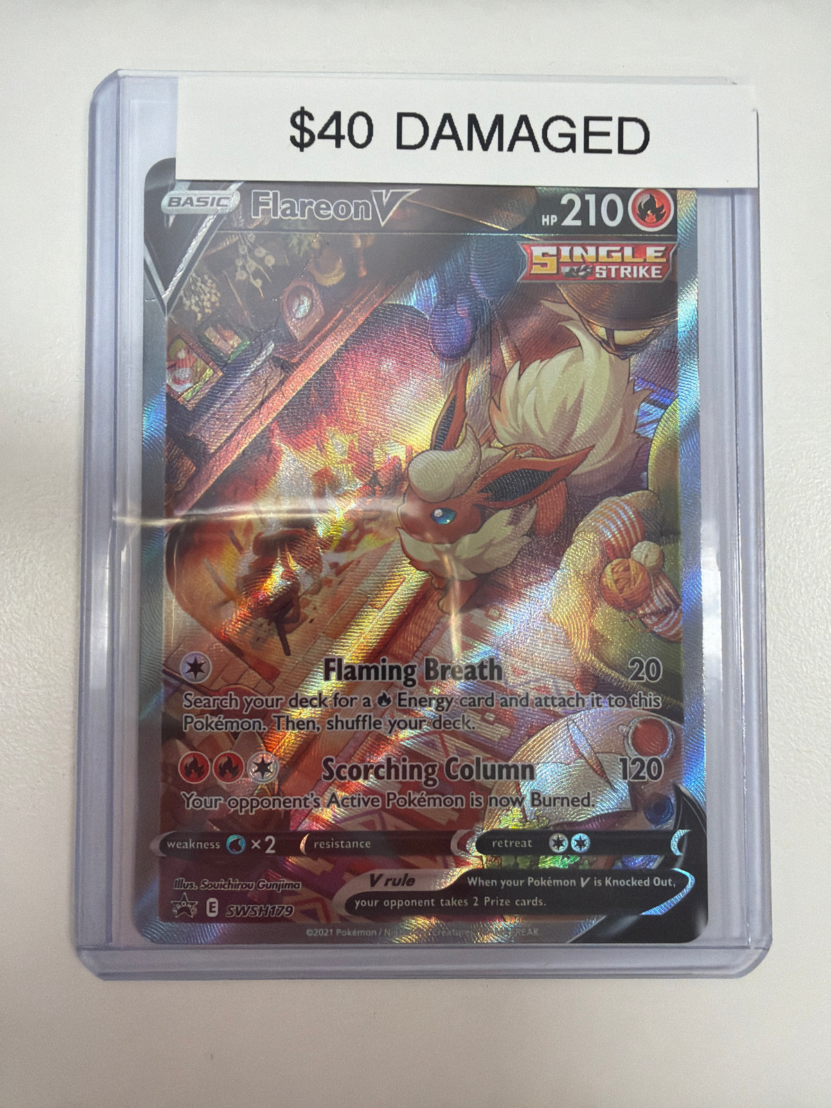 Pokemon Flareon V Damaged SWSH179
