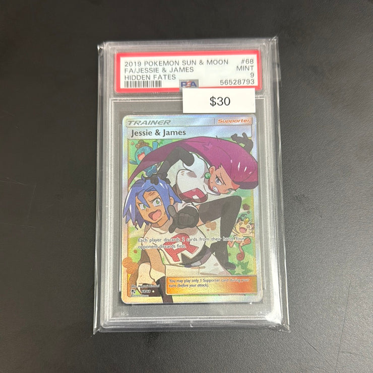 Pokémon Hidden Fates Jessie & James 68 PSA 9