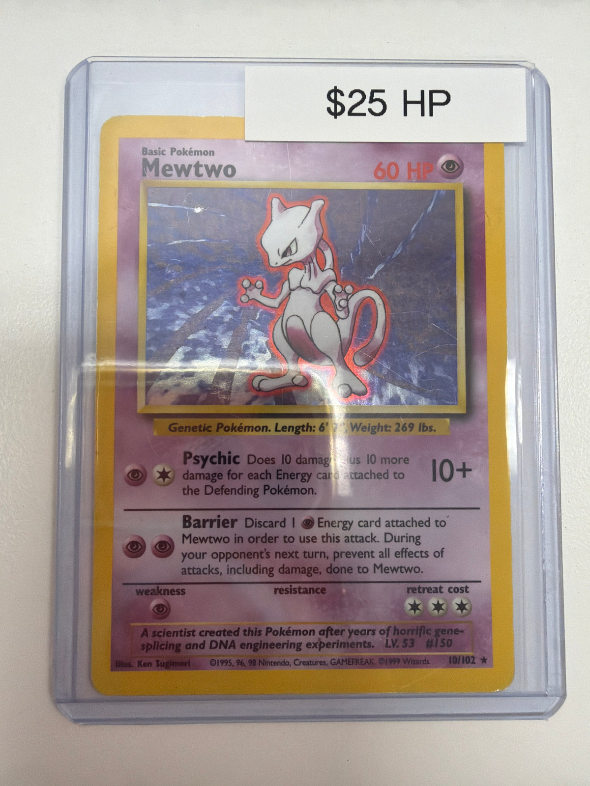 Pokemon Mewtwo Base Set HP 10/102