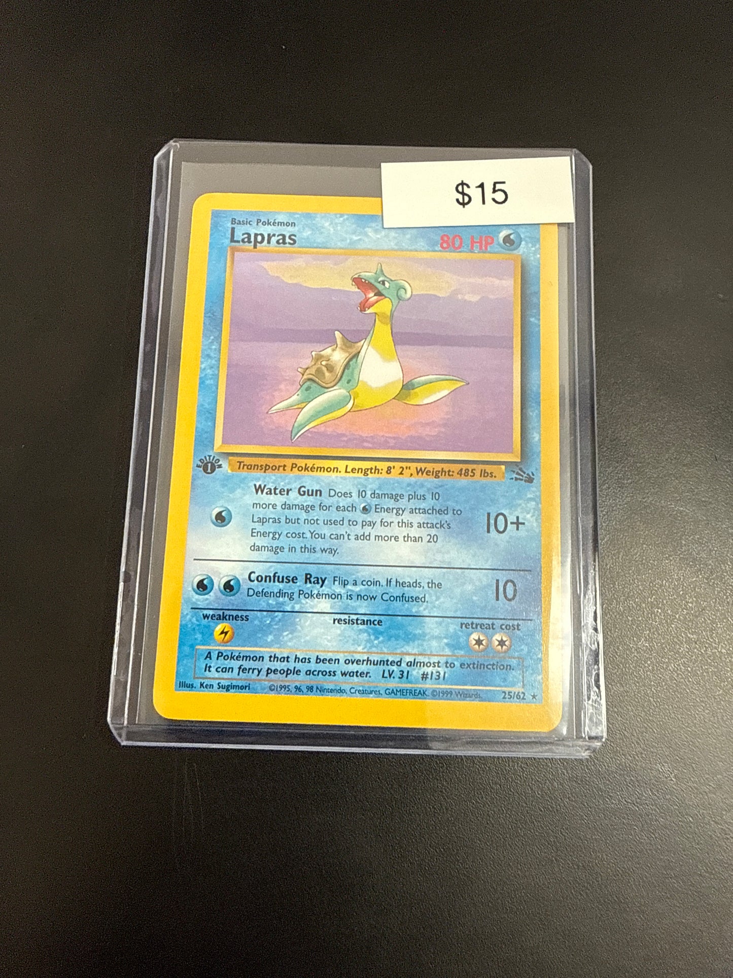 Pokemon Fossil Lapras 1st Ed Non-Holo #25/62
