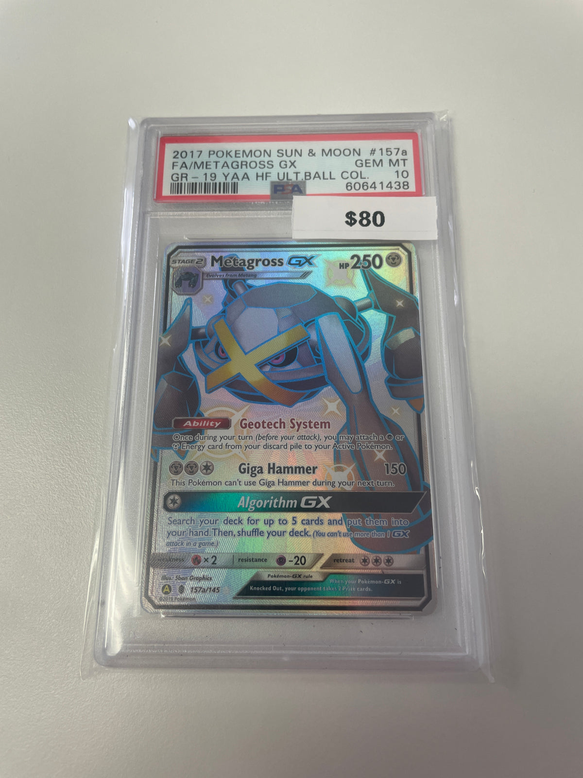 2017 Sun & Moon Metagross GX Shiny #157a/145 PSA 10