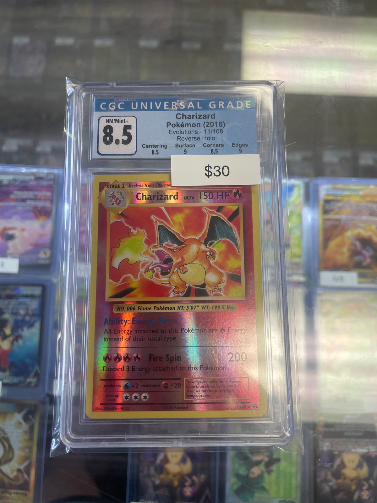 2016 Charizard Reverse Holo #11/108 CGC 8.5