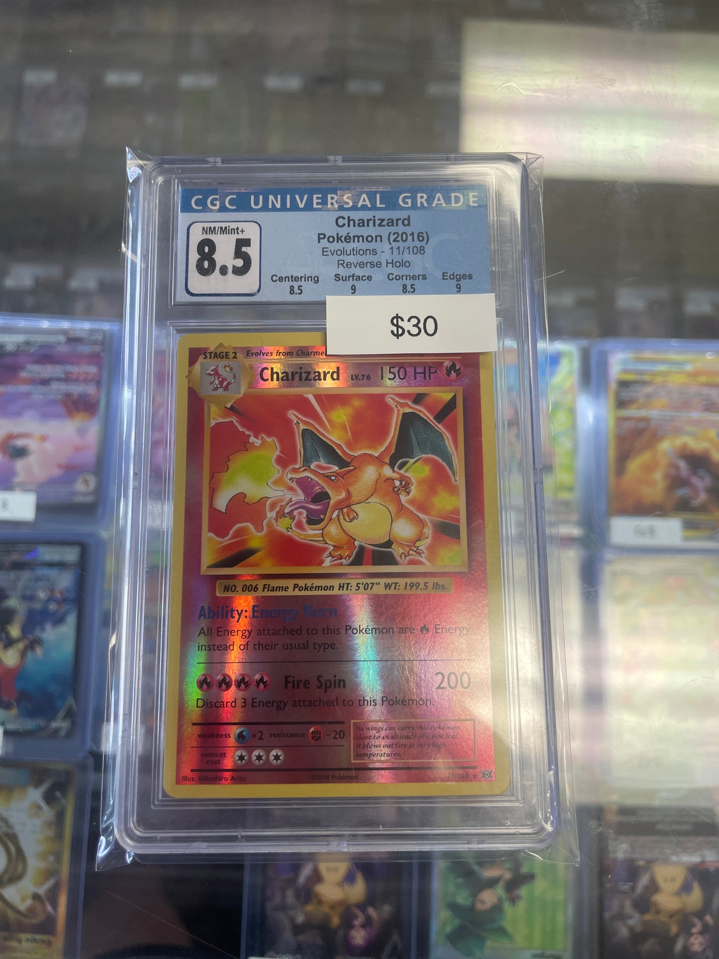 2016 Charizard Reverse Holo #11/108 CGC 8.5