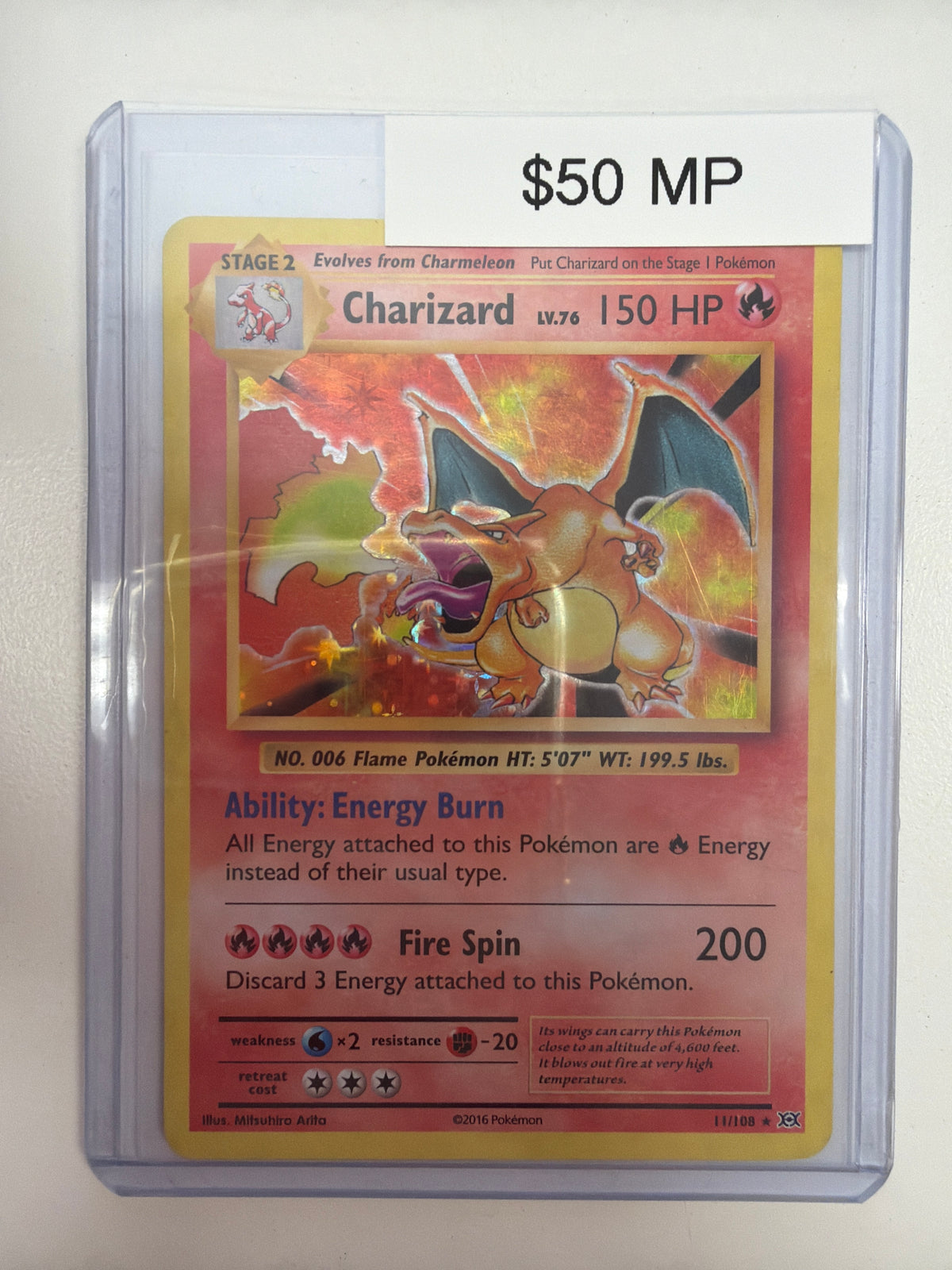Pokemon Charizard Holo 11/108 MP