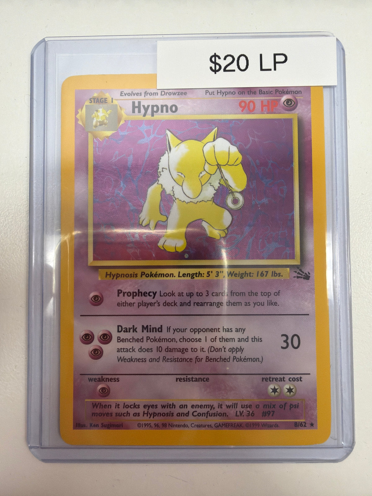 Pokemon Hypno Fossil 8/62 LP