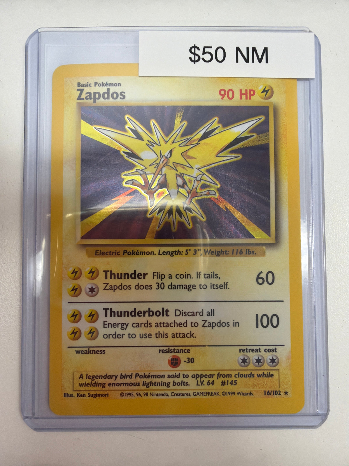 Pokemon Zapdos Base Set 10/102