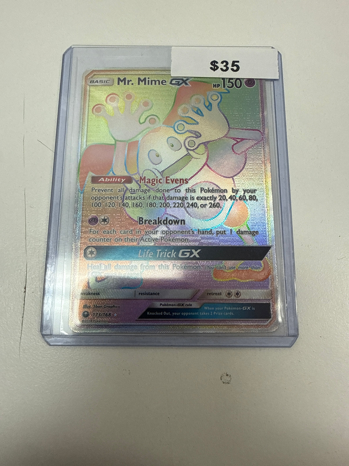 Pokemon Mr.Mime Gx Secret #173/168