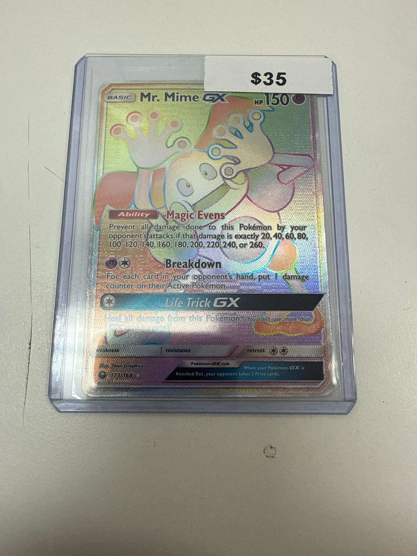 Pokemon Mr.Mime Gx Secret #173/168