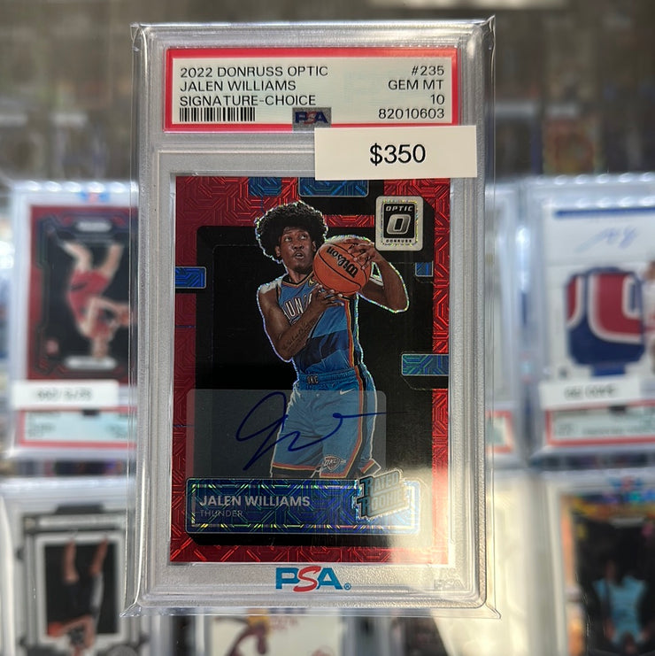 2022 Optic Jalen Williams Rated Rookie Choice Auto SSP 