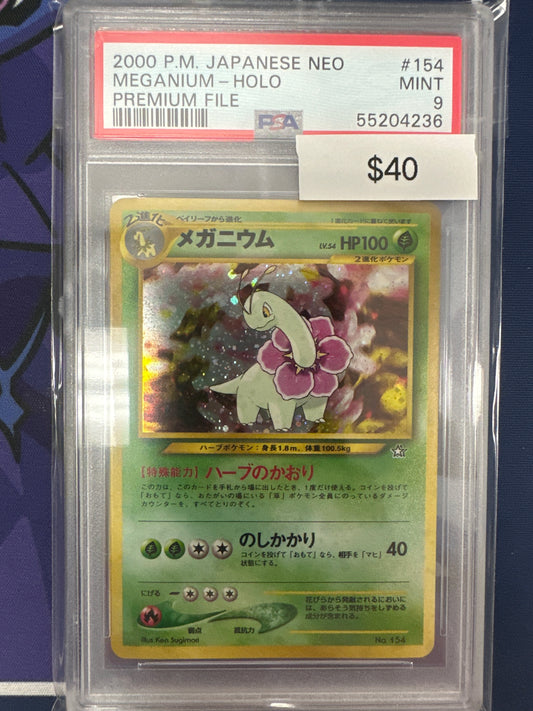 Pokemon Meganium Holo PSA 9
