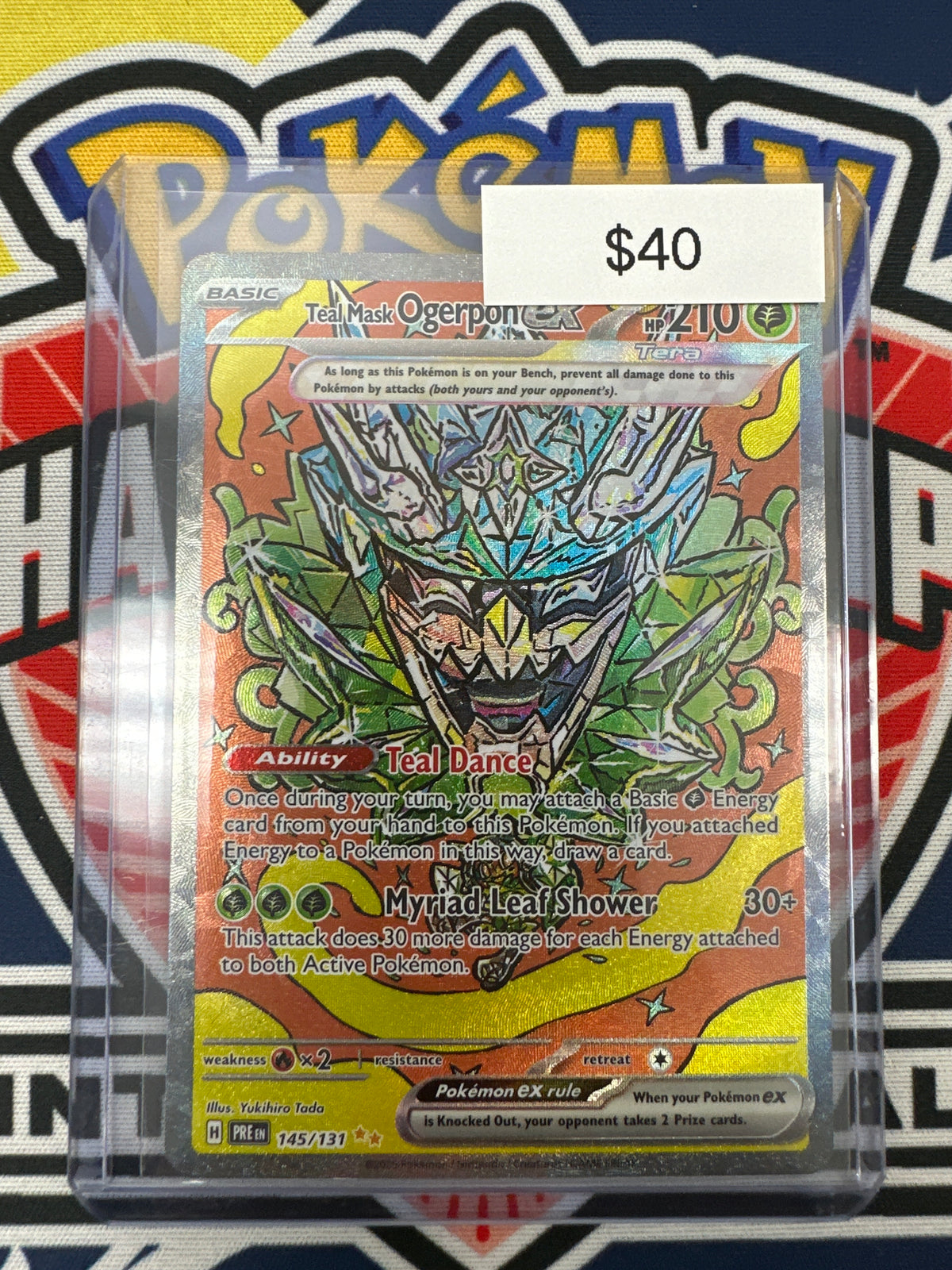 Pokemon Prismatic Evolutions Teal Mask Ogerpon ex 145/131