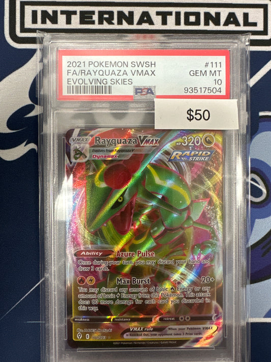 Pokemon Evolving Skies Rayquaza Vmax 111/203 PSA 10