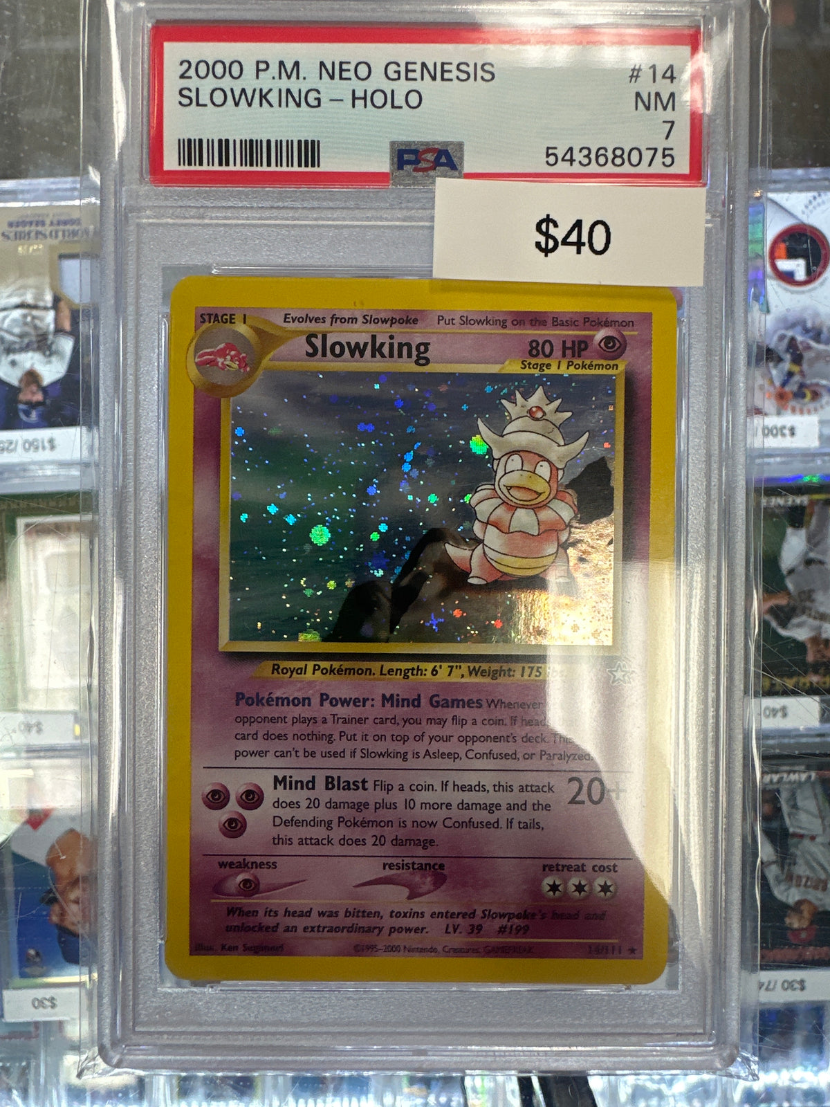 Pokemon Slowking 14/111 Holo PSA 7
