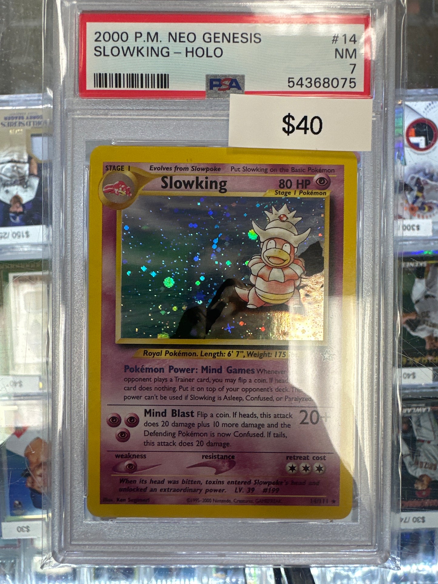 Pokemon Slowking 14/111 Holo PSA 7