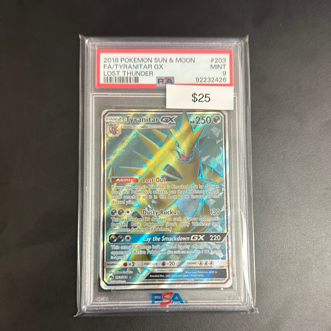 Pokémon Sun & Moon Tyranitar Lost Thunder 203 PSA 9