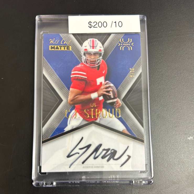 2023 Wild Card CJ Stroud Auto On Card /10 