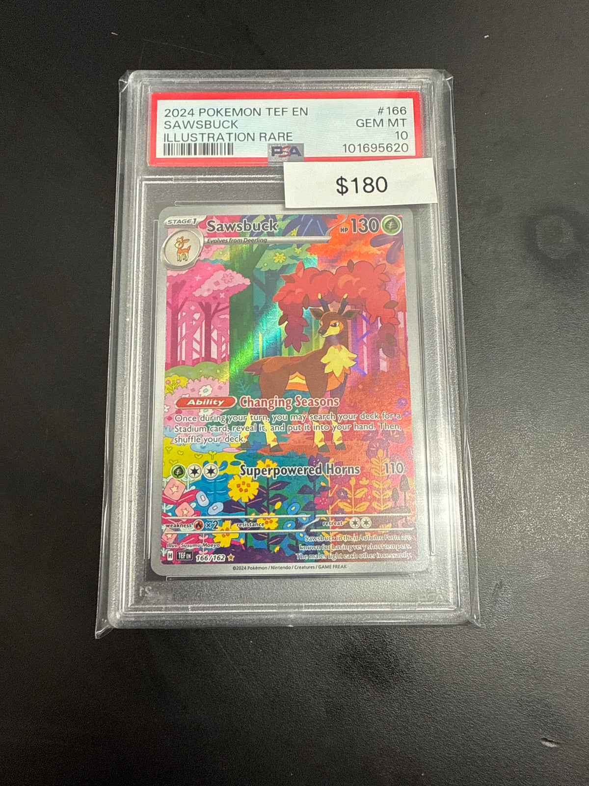 Pokemon Temporal Forces Sawsbuck #166/162 PSA 10