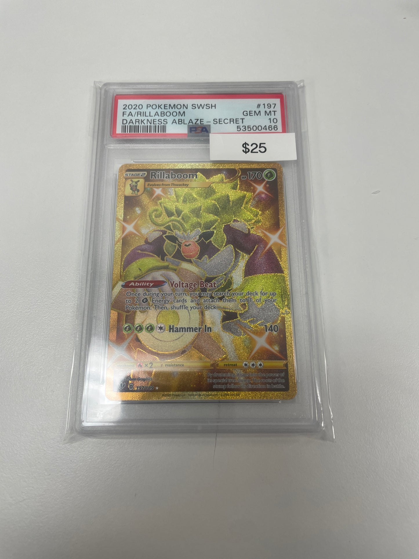 Pokemon Rillaboom Secret #197/189 PSA 10