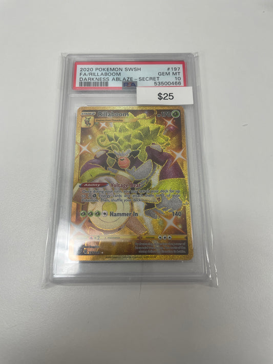 Pokemon Rillaboom Secret #197/189 PSA 10