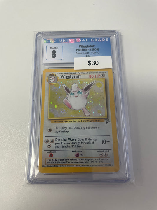 Pokemon Base Set 2 Wigglytuff Holo #19/130 CGC 8