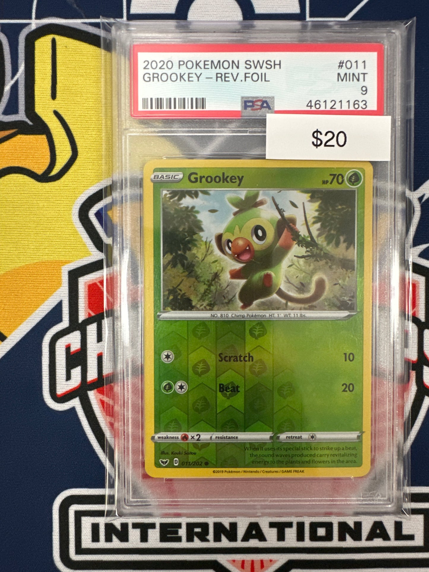 Pokemon SWSH Grookey 011/202 PSA 9