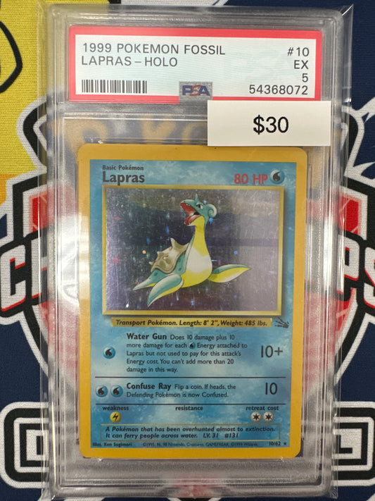 Pokemon Lapras 10/62 Holo PSA 5
