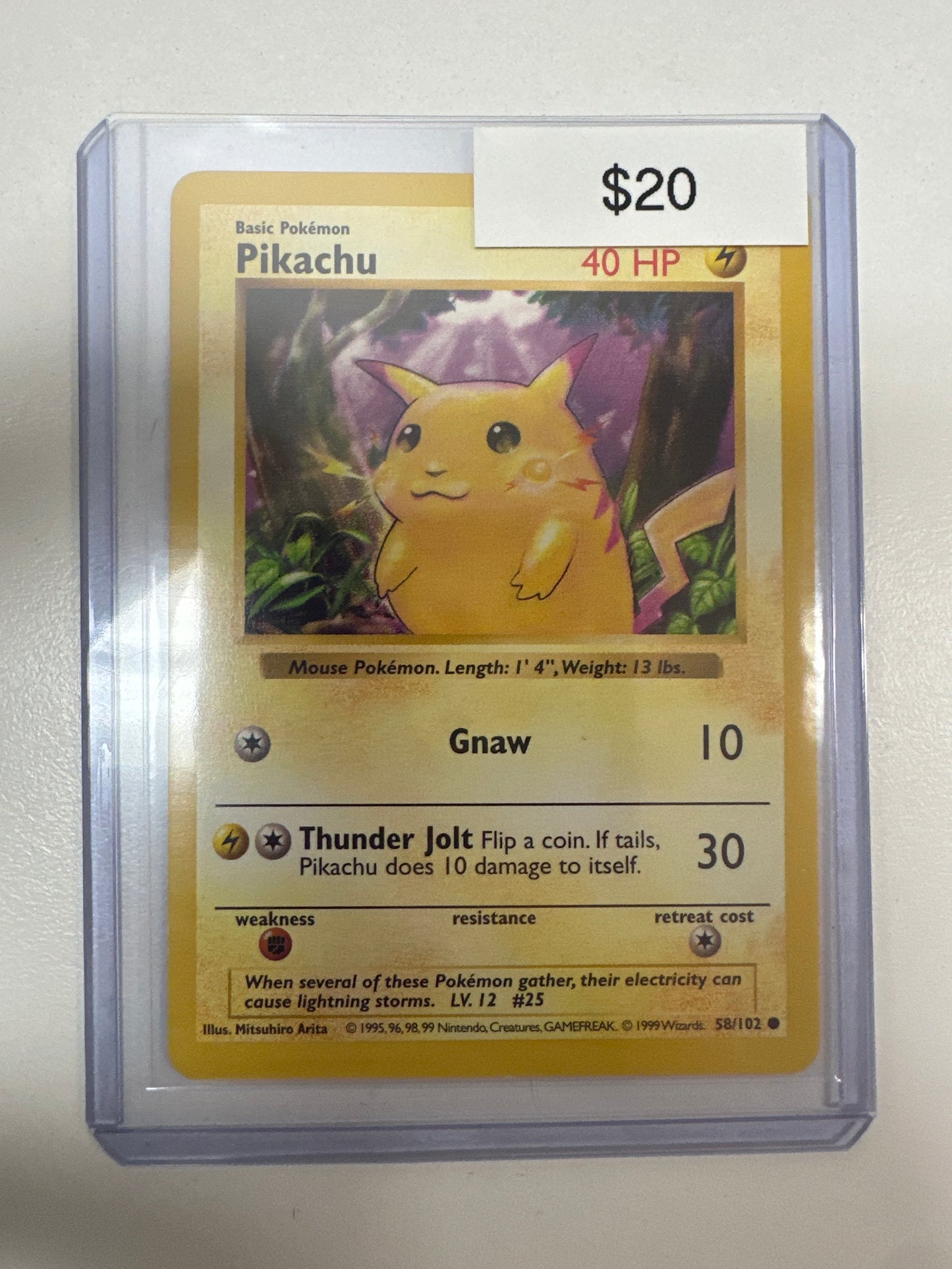 Pokemon Shadowless Pikachu 58/102