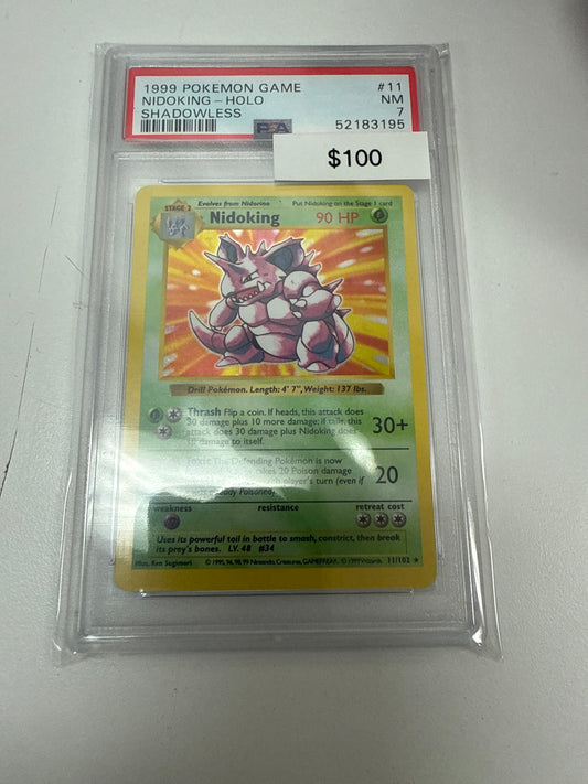 Pokemon Base Set Shadowless Nidoking Holo #11/102 PSA 7