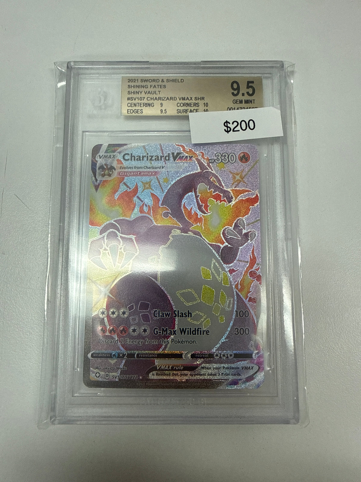 Pokemon Charizard Vmax #sv107/sv122 BGS 9.5