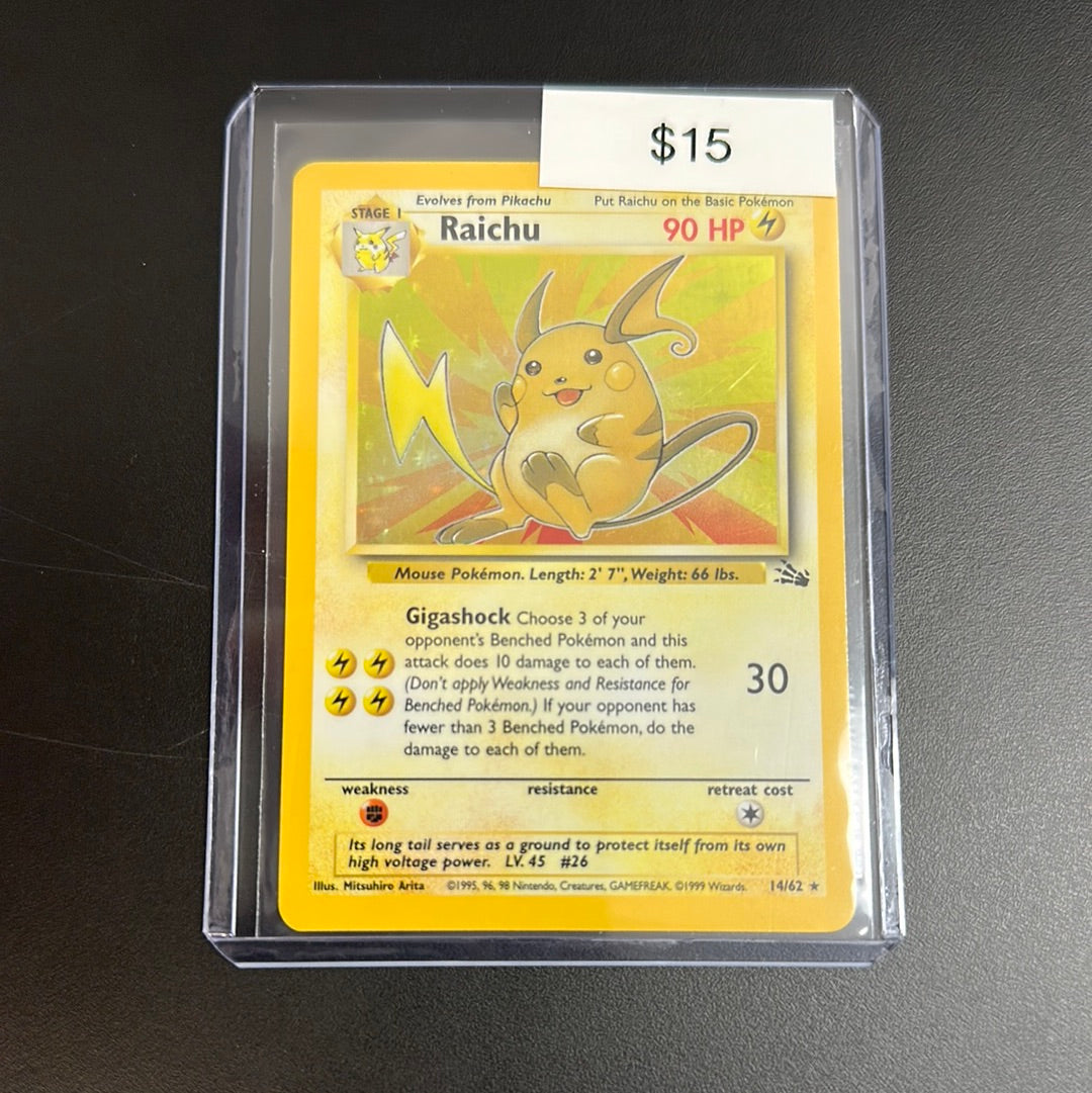 Pokémon Raichu Fossil Holo 14/62