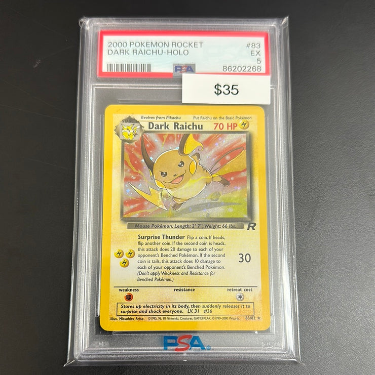 Pokémon Rocket Dark Raichu Holo 83/82 PSA 5