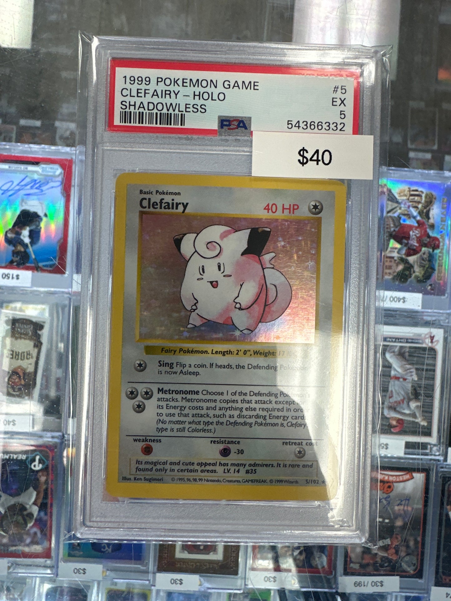 Pokemon Clefairy 5/102 Shadowless Holo PSA 5
