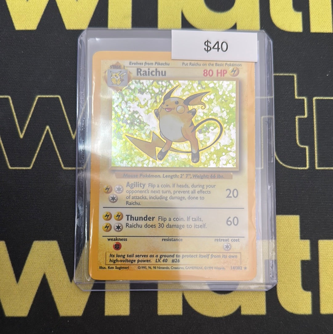 Pokémon Base Set Raichu Holo 14/102