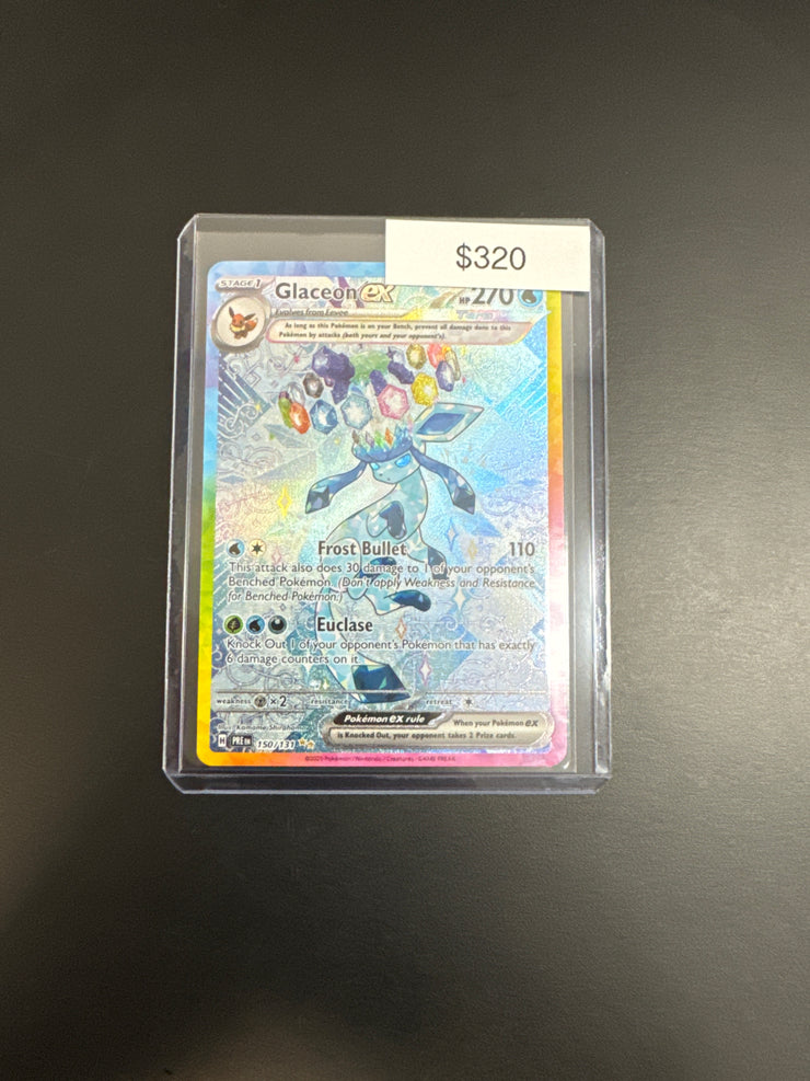 Pokémon Prismatic Evolutions Glaceon EX 150/131