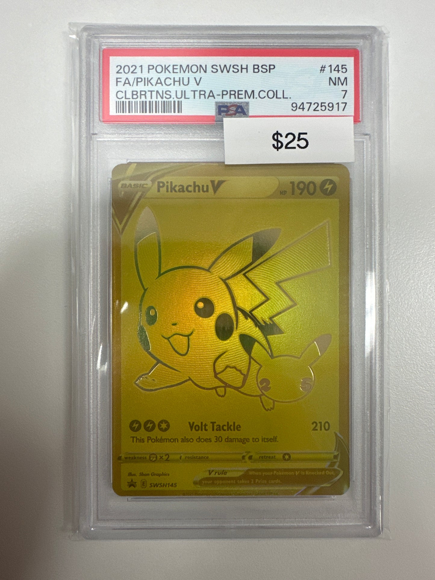 Pokemon SWSH Promo Pikachu V #145 PSA 7
