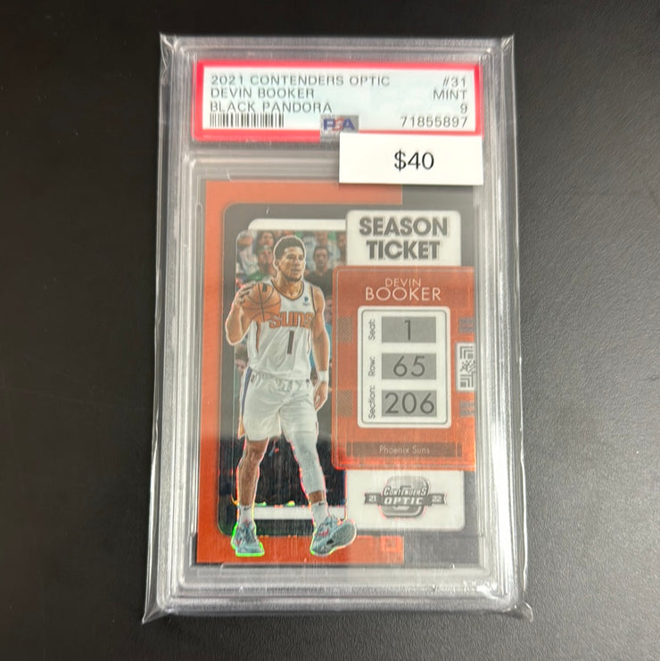 2021 Contenders Optic Devin Booker Pandora 31 PSA 9