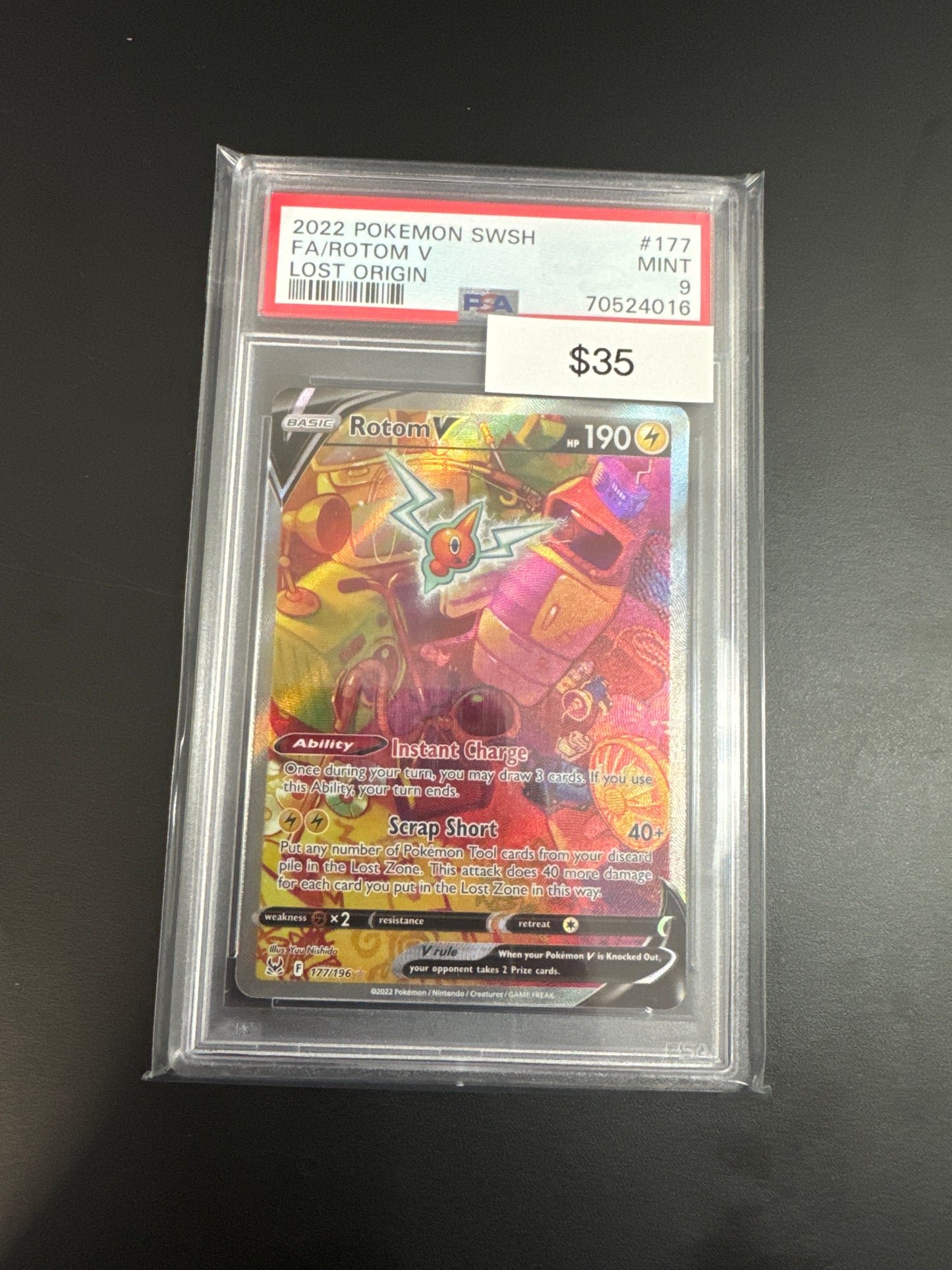 Pokémon Lost Origin Rotom V 177 PSA 9