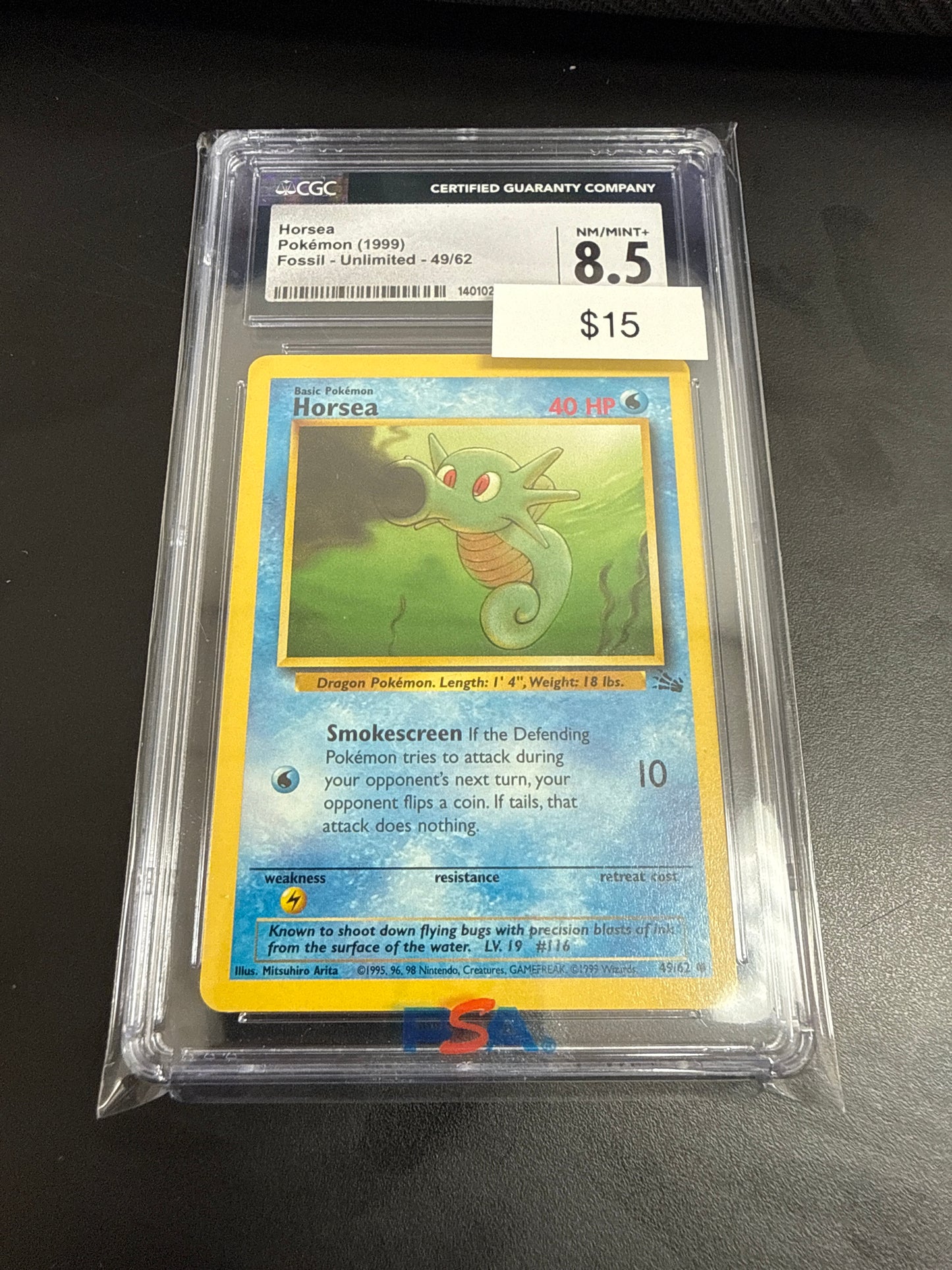 Pokemon Horsea Non-Holo #49/62 CGC 8.5