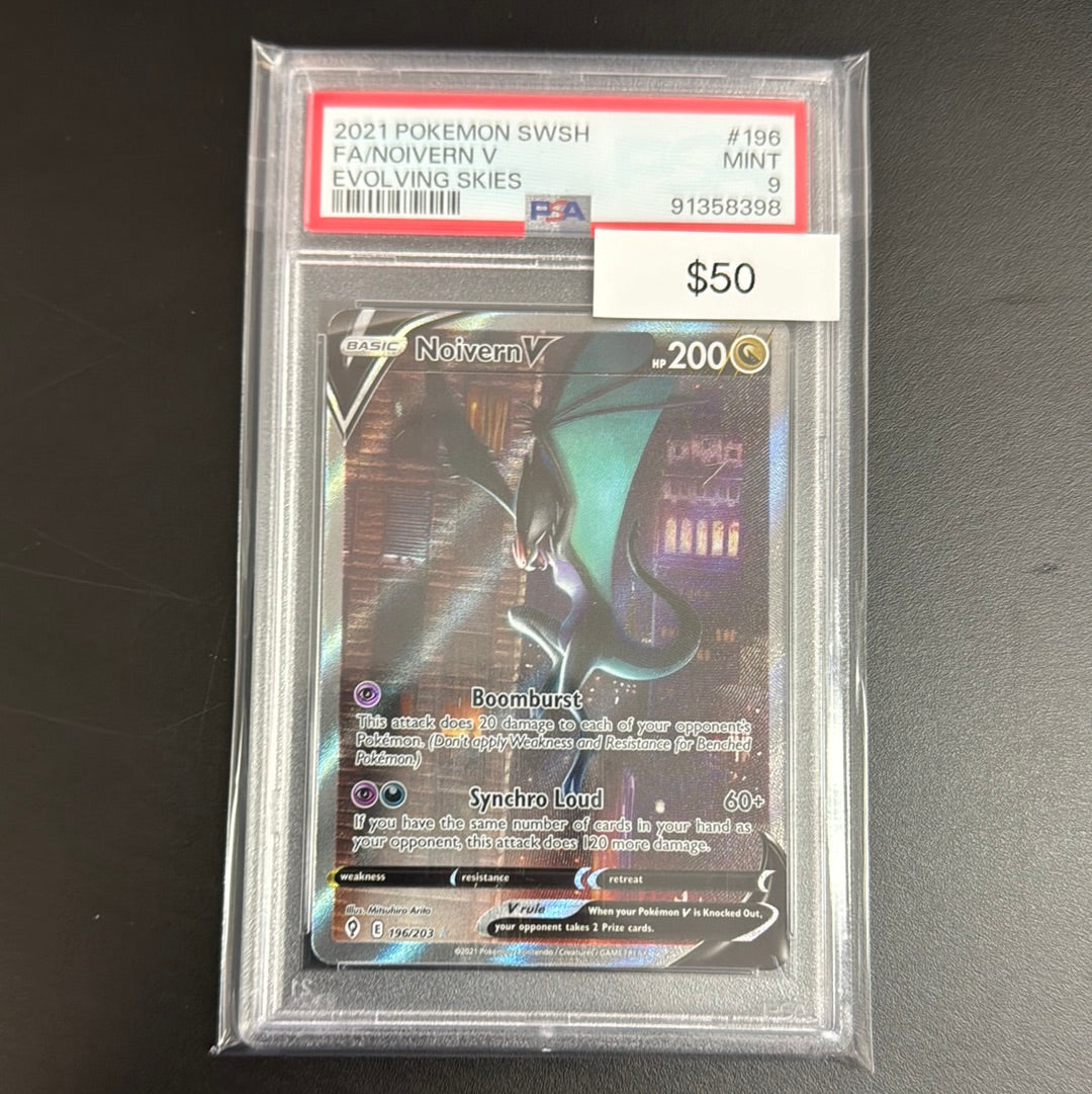 Pokémon Evolving Skies NOIVERN V Evolving Skies #196 PSA 9