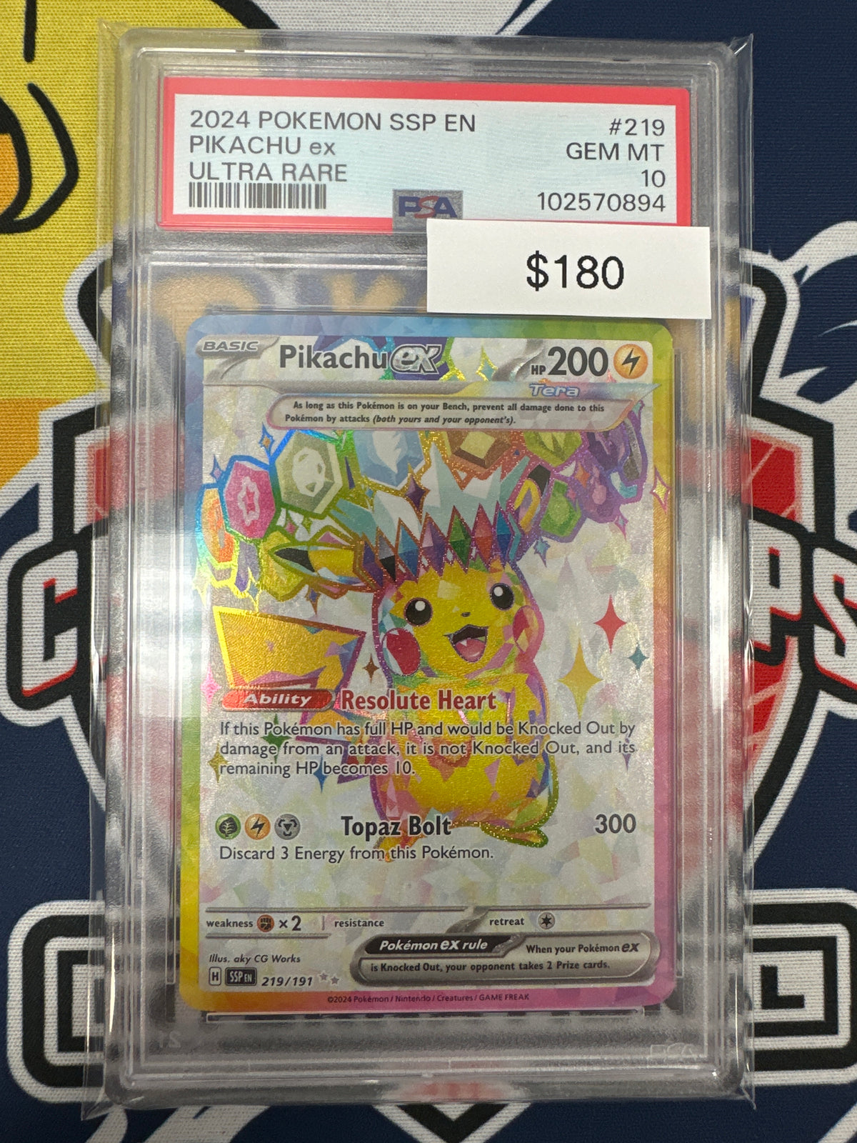 Pokemon Surging Sparks Pikachu Ex 219/191 PSA 10