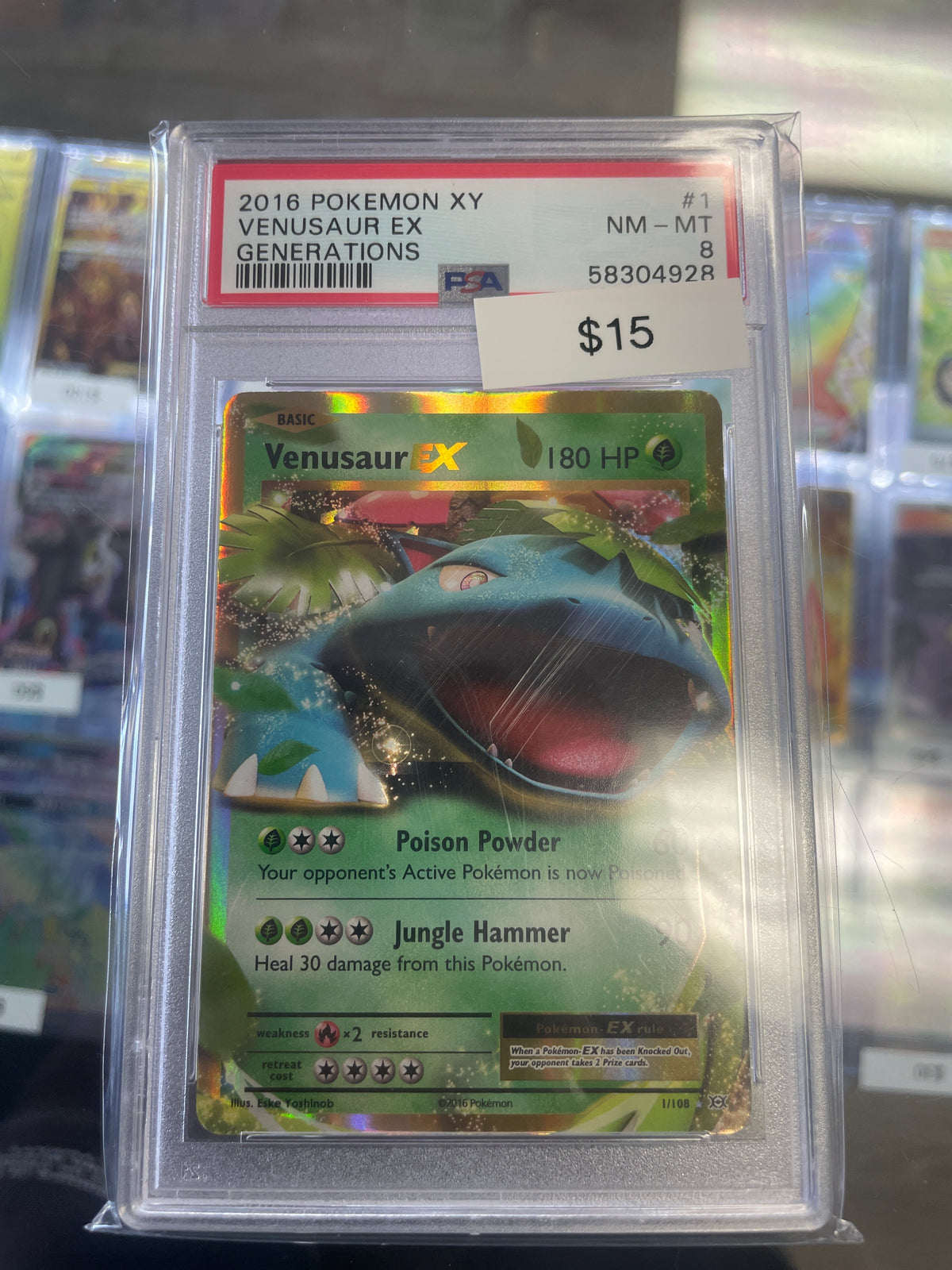 2016 Venasaur Ex Generations #1/108 PSA 8
