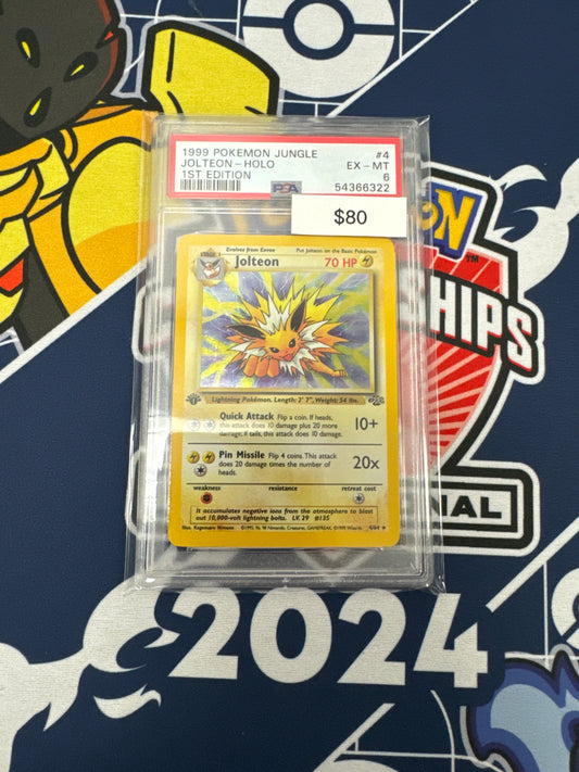 1999 Pokémon Jungle JOLTEON 1st Ed. #4 PSA 6