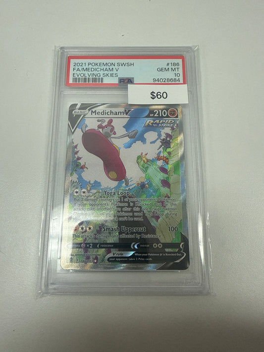 Pokemon Medicham V #186/203 PSA 10