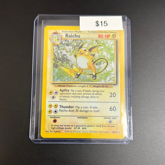 Pokémon Base Set Raichu Holo 14/102